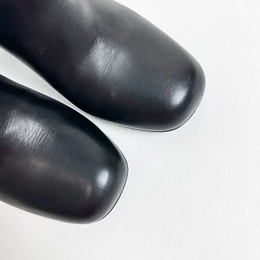 GUCCI Kesha Buckle Ankle Boots 36.5 US 6.5 Black Smooth Leather Heeled Booties - Picture 4 of 13